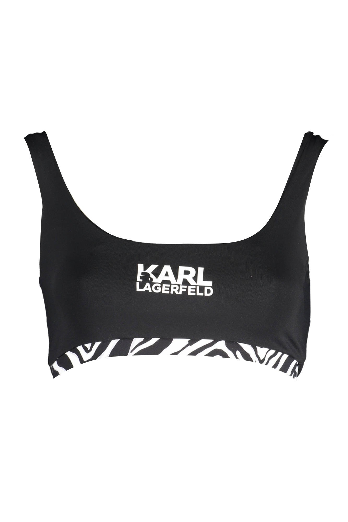 KARL LAGERFELD BEACHWEAR TOP WOMEN'S COSTUME BLACK