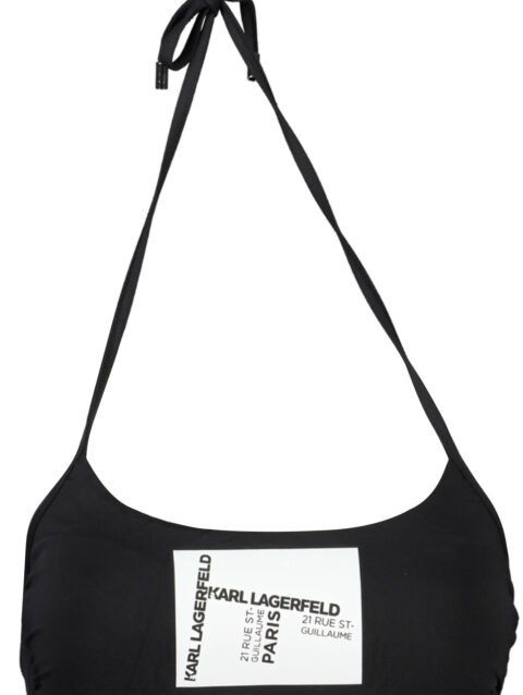 KARL LAGERFELD BEACHWEAR TOP WOMEN'S COSTUME BLACK
