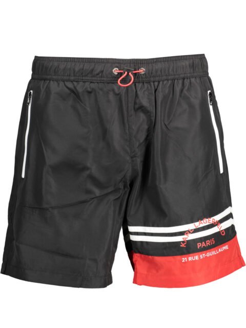 KARL LAGERFELD BEACHWEAR SWIMSUIT PARTS UNDER MAN BLACK