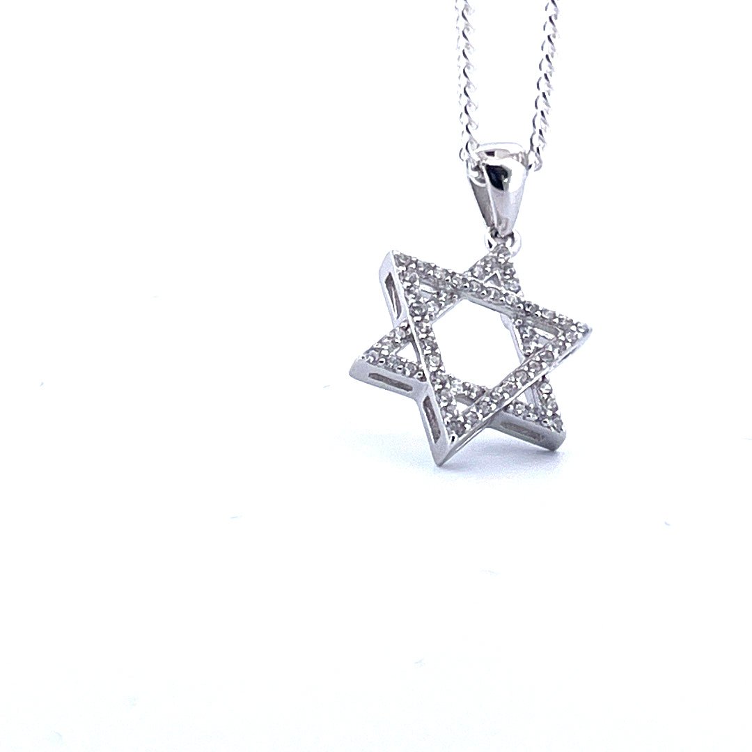 925 Sterling Silver Star of David Necklace - Image 4