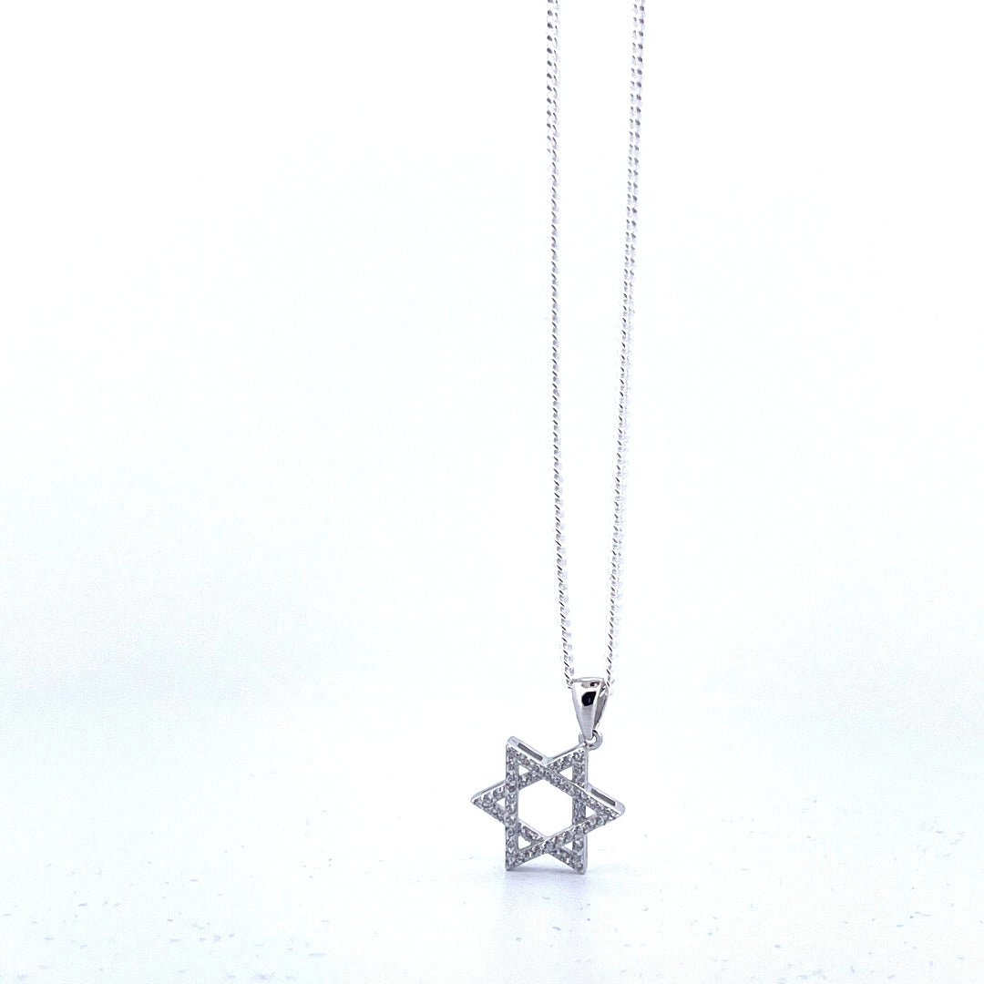 925 Sterling Silver Star of David Necklace