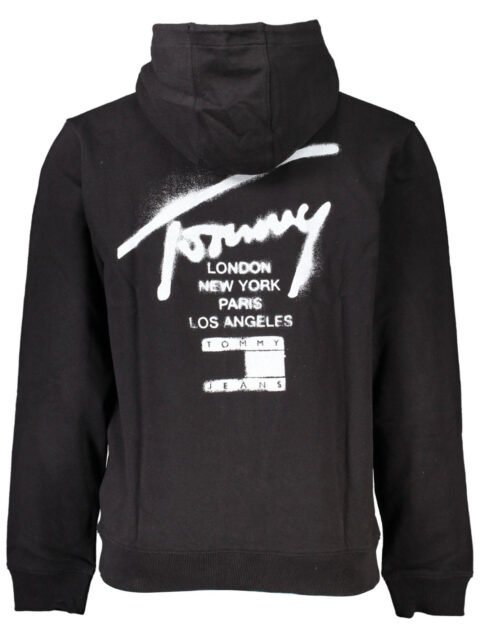 TOMMY HILFIGER MEN'S BLACK ZIPPED SWEATSHIRT