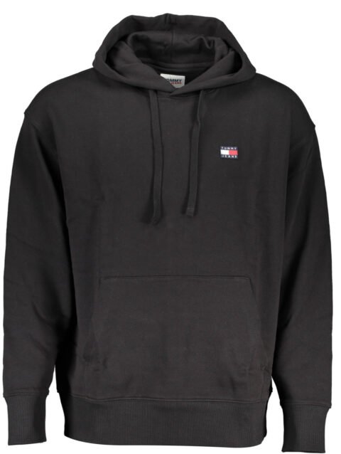 TOMMY HILFIGER MEN'S BLACK ZIPLESS SWEATSHIRT