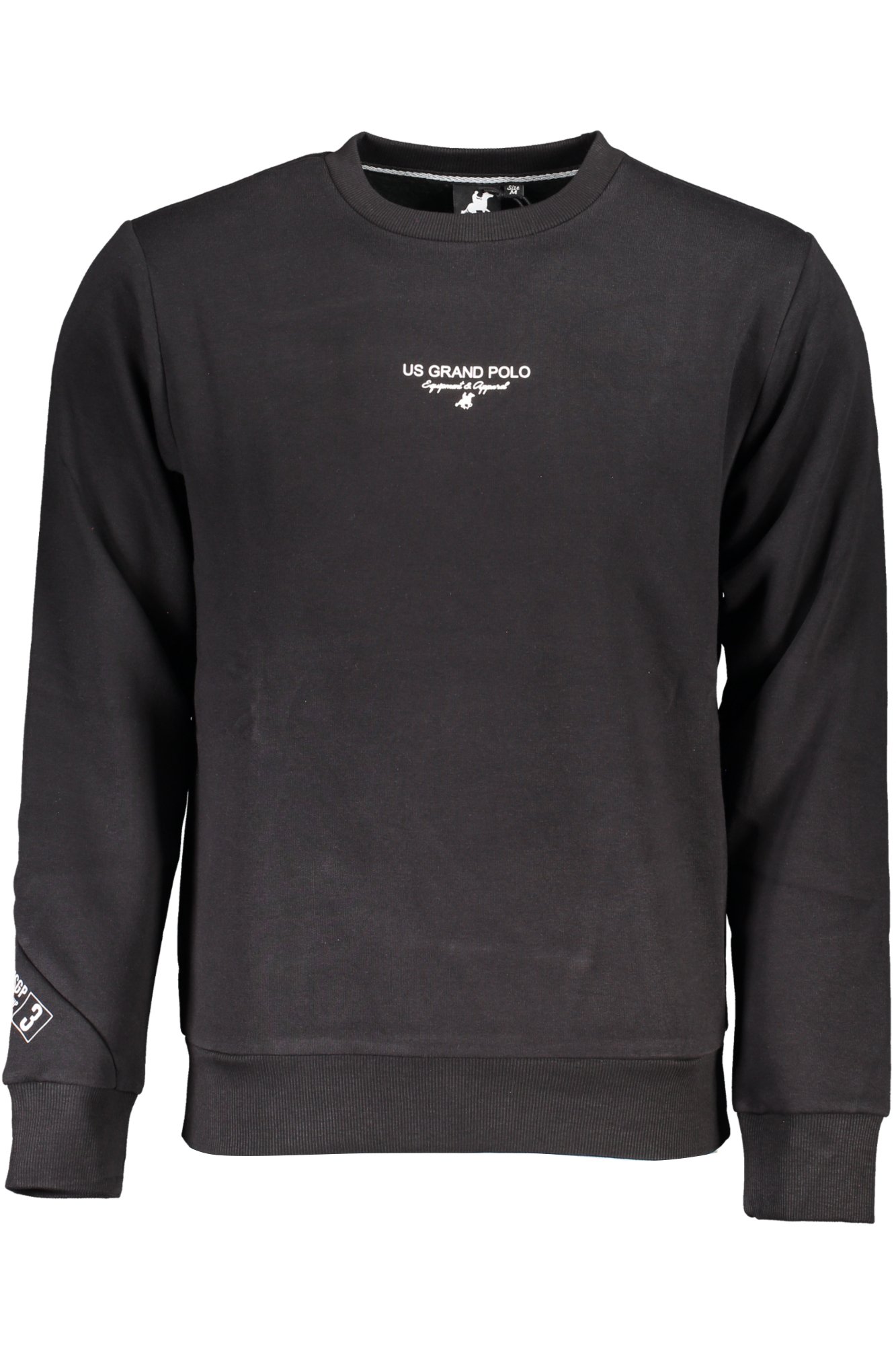 US GRAND POLO MEN'S BLACK ZIP-OUT SWEATSHIRT