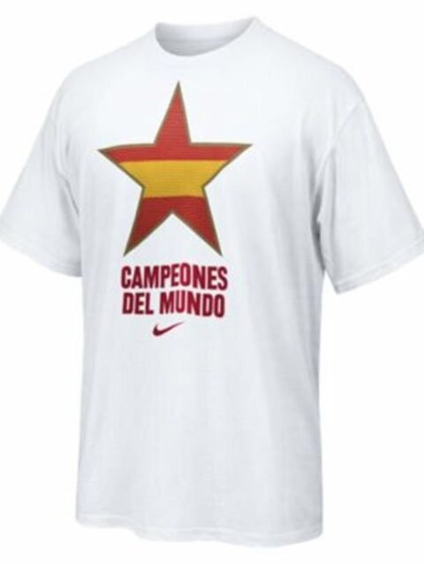 Men’s Short Sleeve T-Shirt Nike Estrella España Campeones del Mundo 2010 White