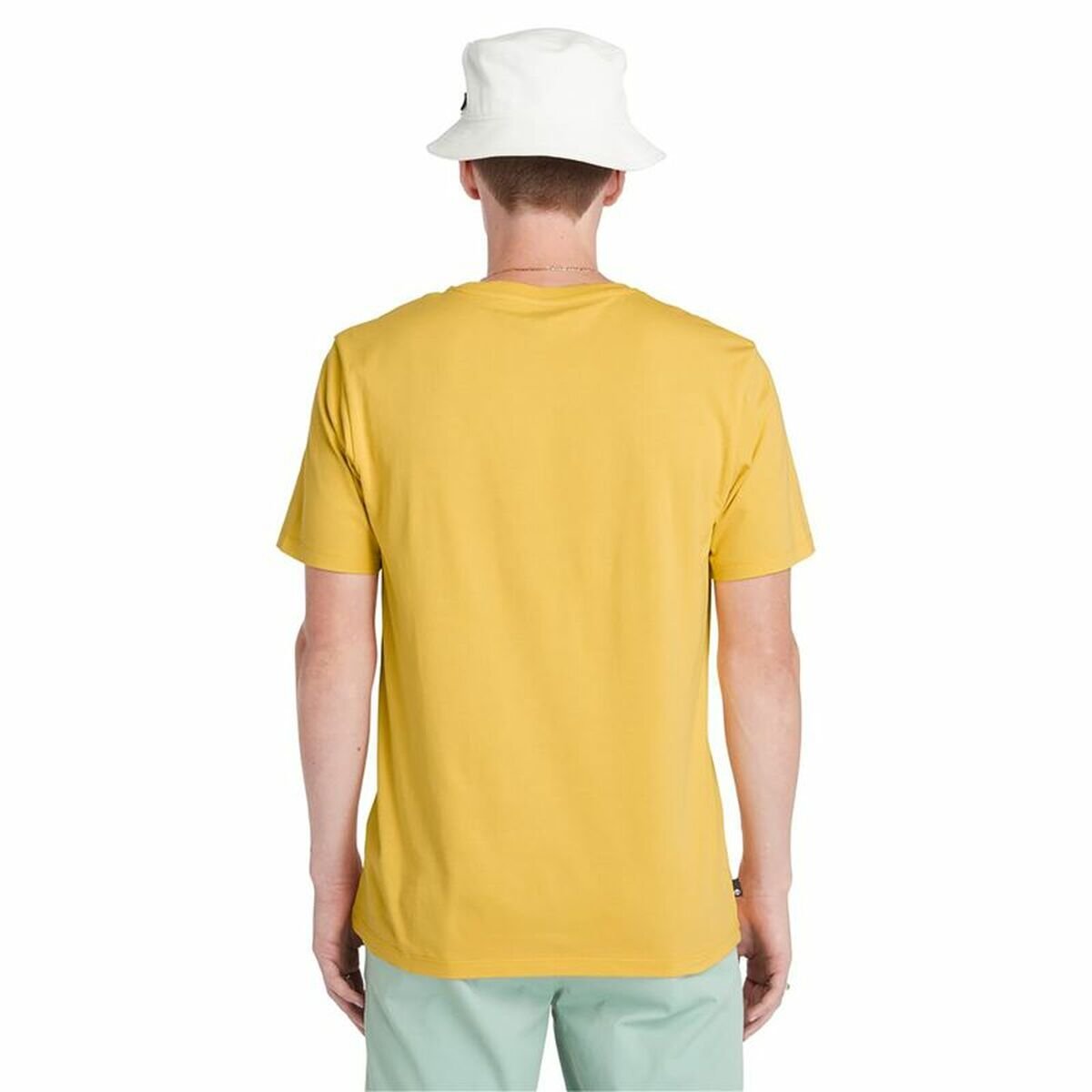 Men’s Short Sleeve T-Shirt Timberland Kennebec River Tree Logo Short Yellow - Image 5