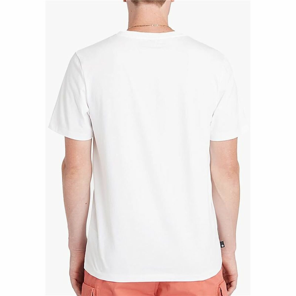 Men’s Short Sleeve T-Shirt Timberland Stack Logo White - Image 4