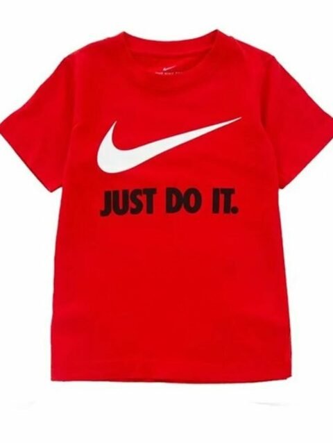Child's Short Sleeve T-Shirt Nike Swoosh Red