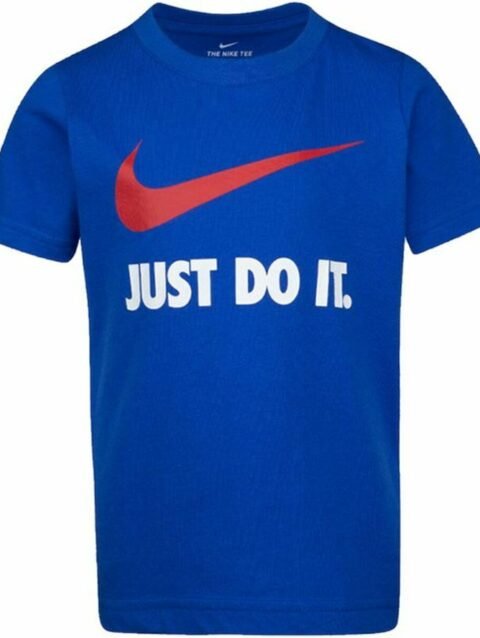 Child's Short Sleeve T-Shirt Nike Swoosh Blue