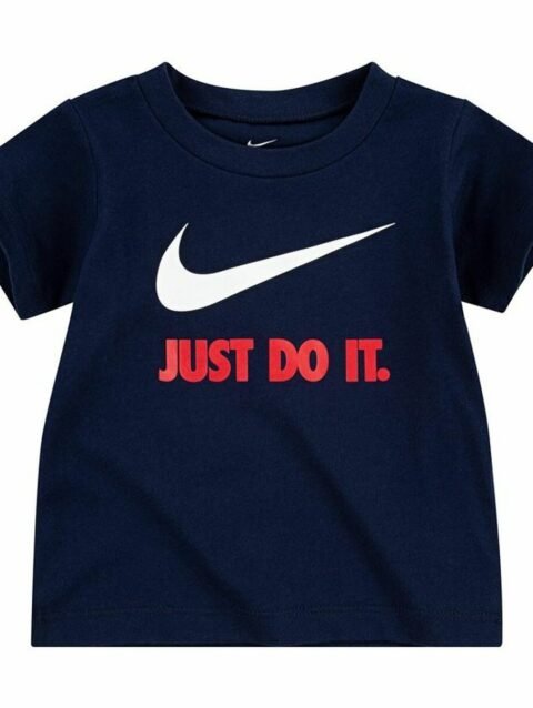 Child's Short Sleeve T-Shirt Nike Swoosh Navy Blue