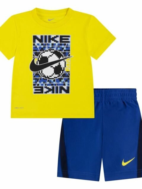 Children's Sports Outfit Nike Df Icon  Yellow Blue Multicolour 2 Pieces