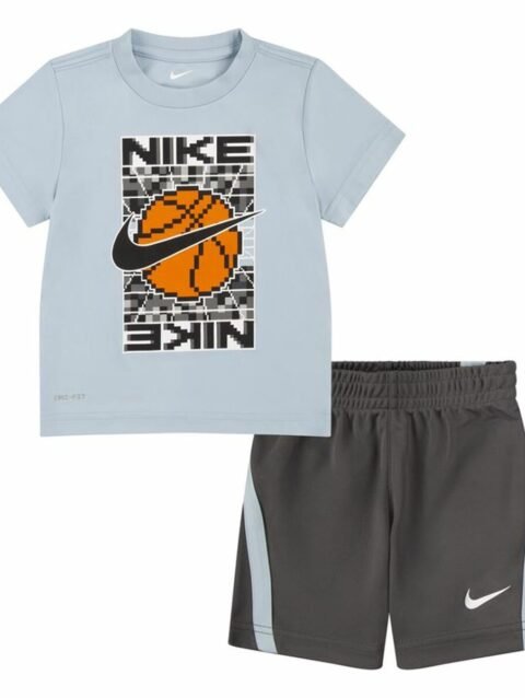 Children's Sports Outfit Nike Df Icon Grey Multicolour 2 Pieces