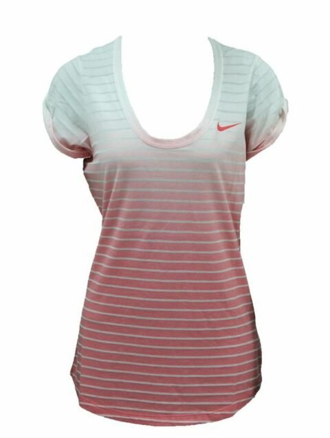 Women’s Short Sleeve T-Shirt Nike SS Dip Dye Burnout Red White