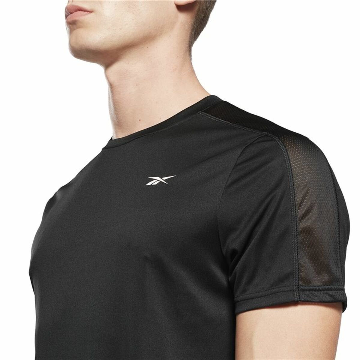 Men’s Short Sleeve T-Shirt Reebok Workout Ready Tech Black - Image 5