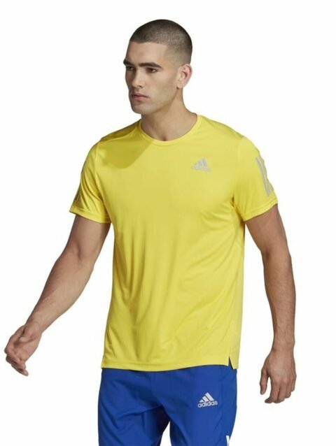 Men’s Short Sleeve T-Shirt Adidas  Graphic Tee Shocking Yellow