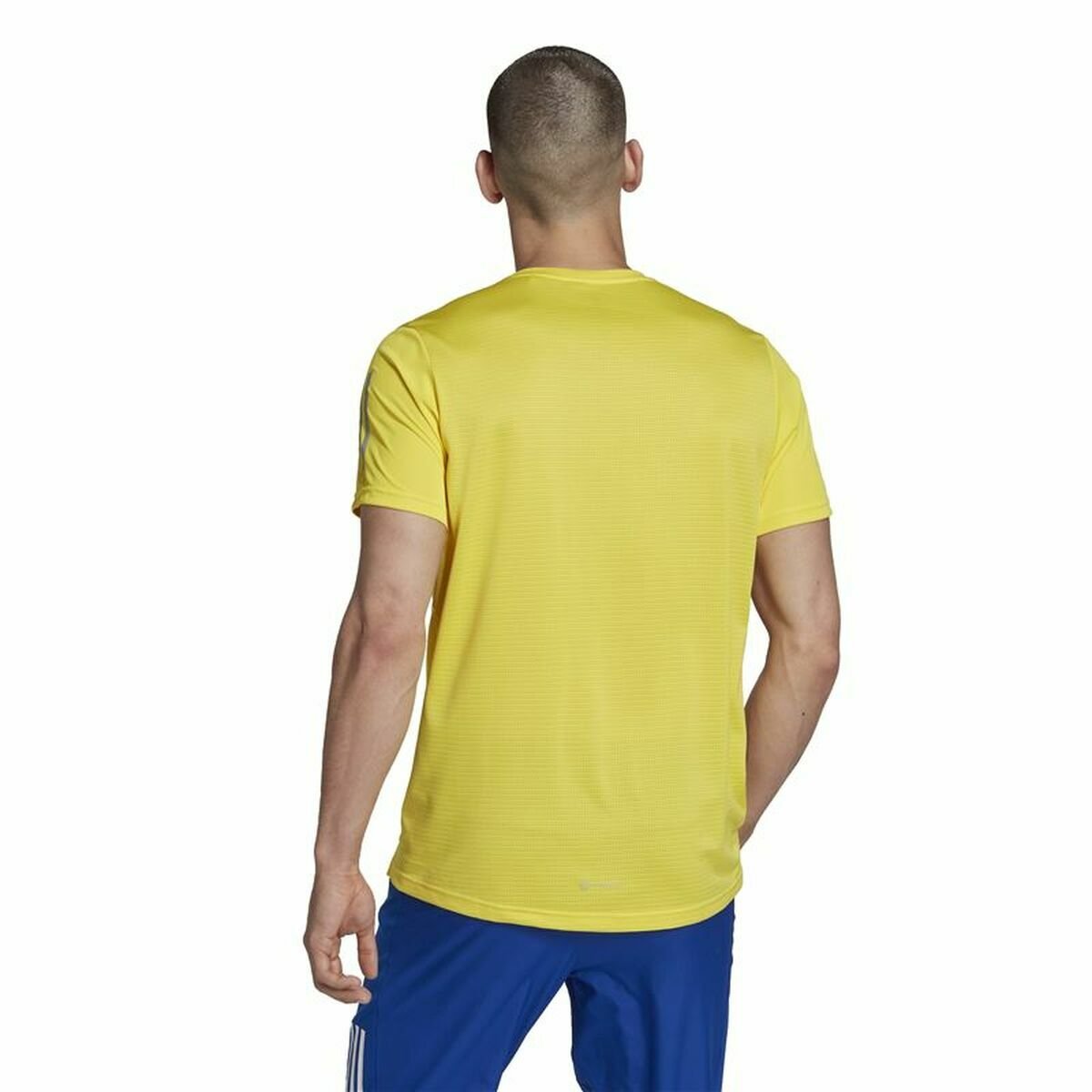 Men’s Short Sleeve T-Shirt Adidas Graphic Tee Shocking Yellow - Image 8