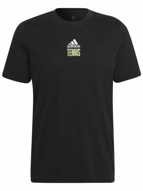 Men’s Short Sleeve T-Shirt Adidas Aeroready Paris Graphic Tennis Black