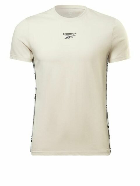 Men’s Short Sleeve T-Shirt Reebok Identity Tape Beige