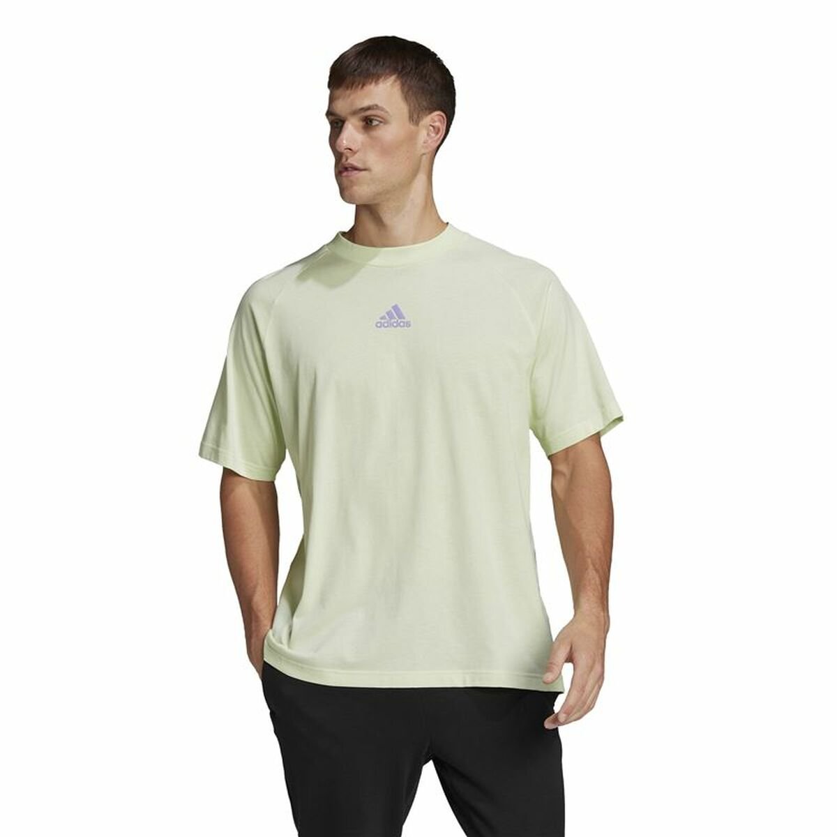 Men’s Short Sleeve T-Shirt Adidas Essentials Brandlove Yellow - Image 3