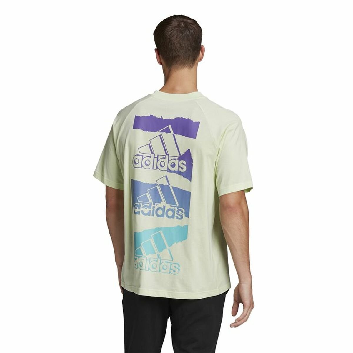 Men’s Short Sleeve T-Shirt Adidas Essentials Brandlove Yellow - Image 8
