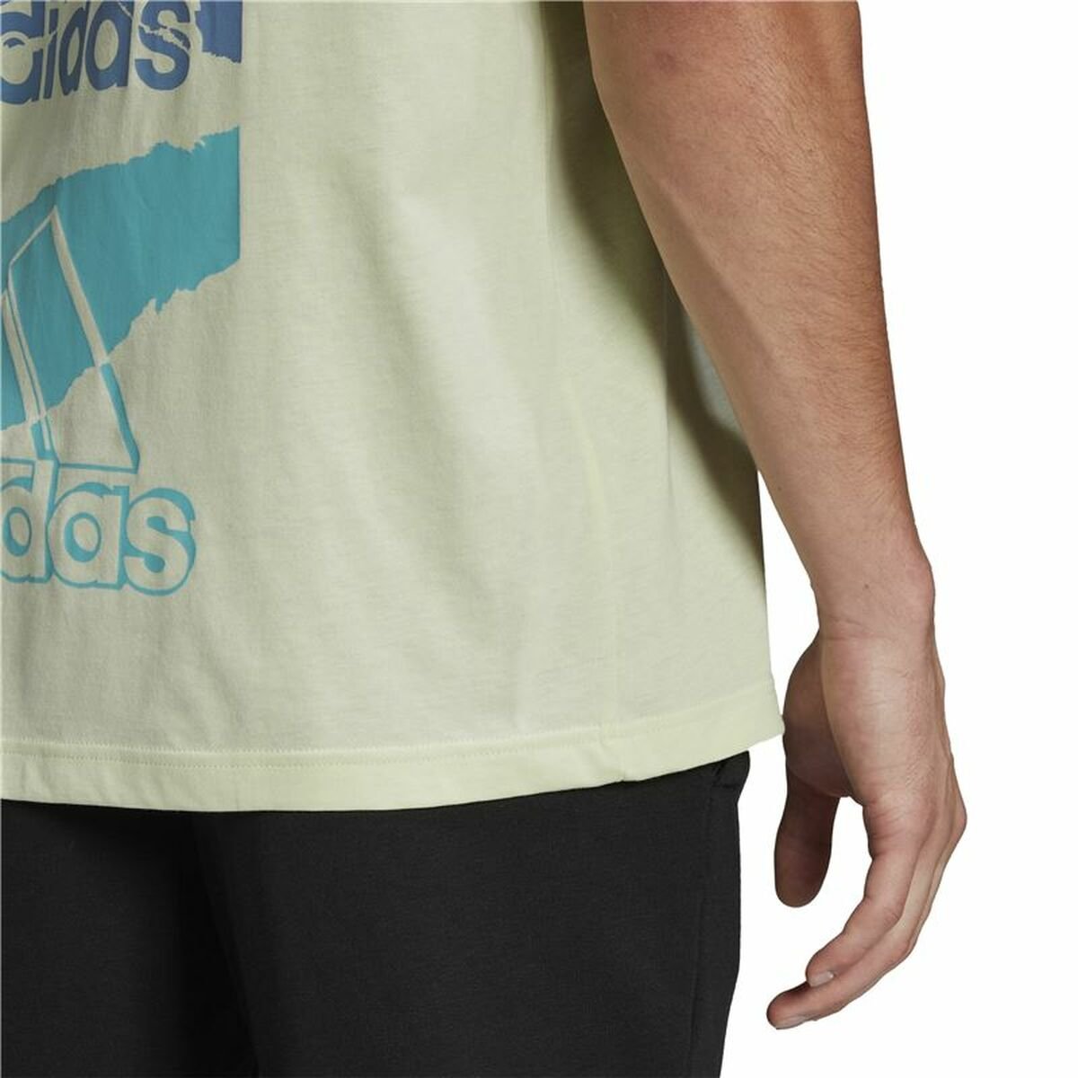 Men’s Short Sleeve T-Shirt Adidas Essentials Brandlove Yellow - Image 4
