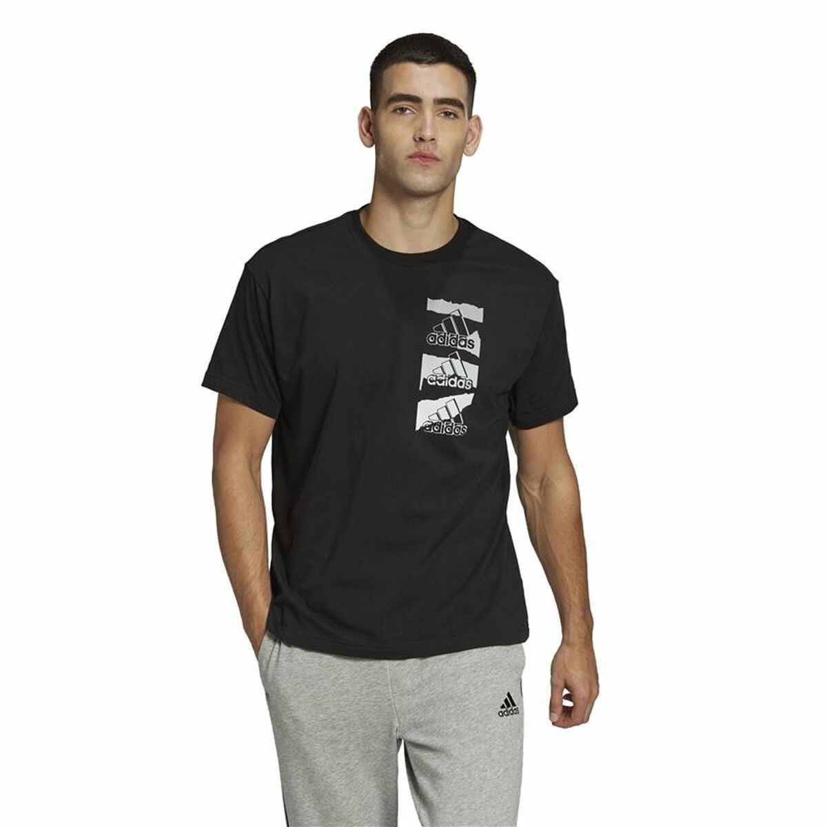 Men’s Short Sleeve T-Shirt Adidas Essentials Brandlove Black - Image 5