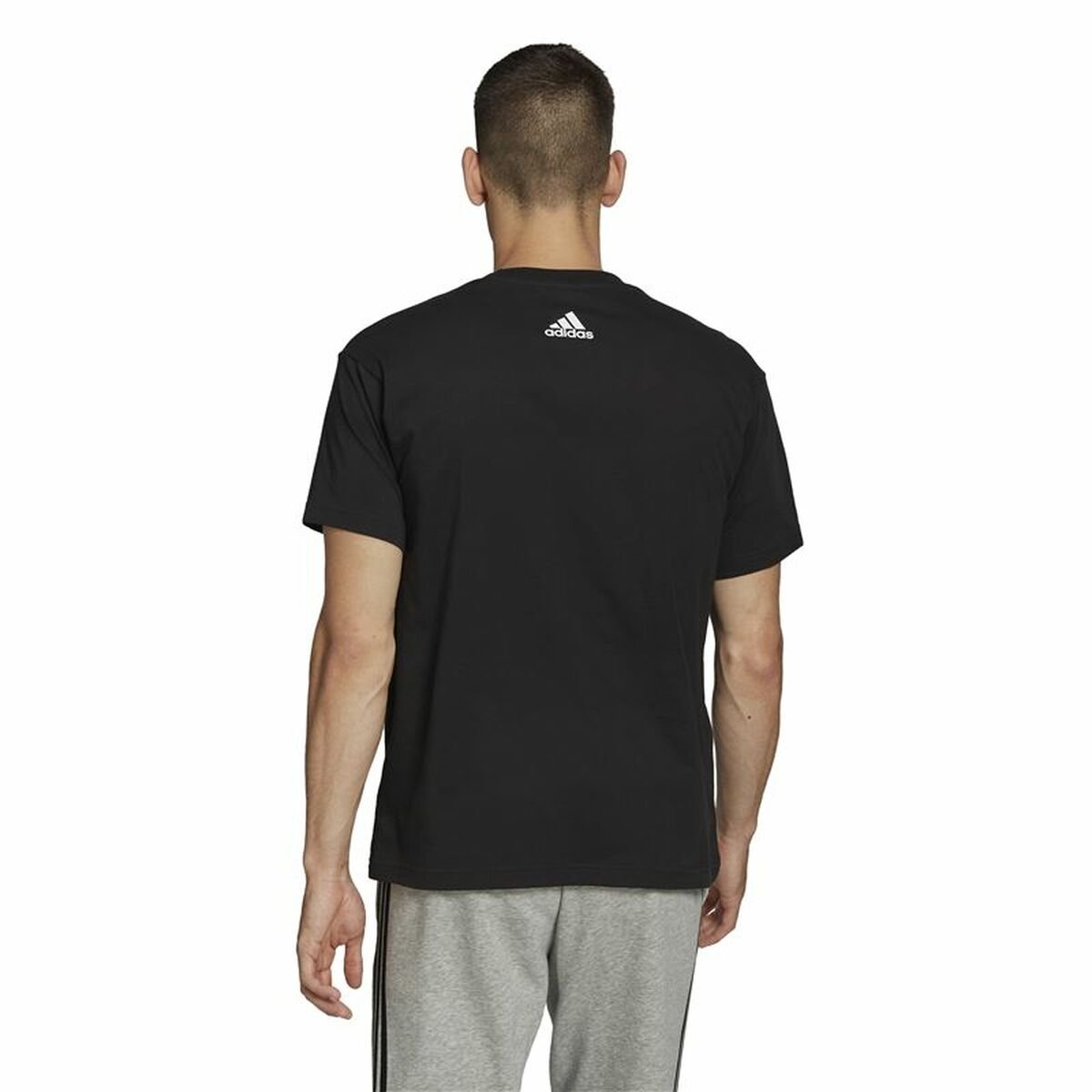 Men’s Short Sleeve T-Shirt Adidas Essentials Brandlove Black - Image 4