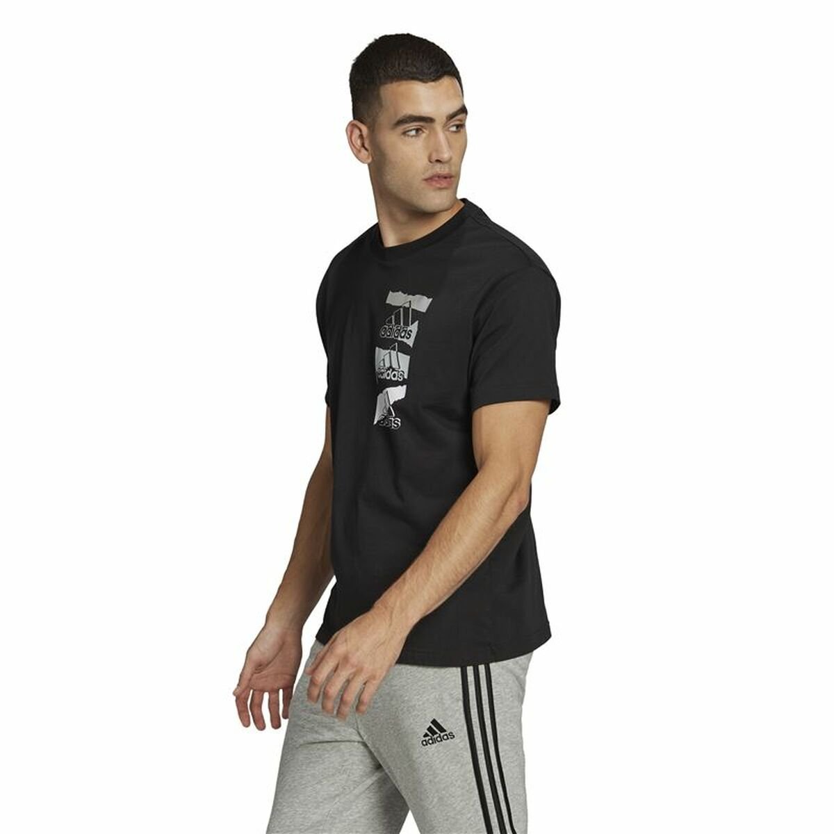Men’s Short Sleeve T-Shirt Adidas Essentials Brandlove Black - Image 3