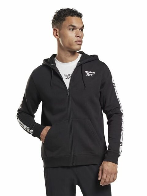 Men's Sports Jacket Reebok Identity Tape FZ Black