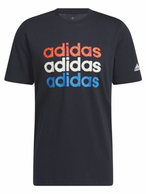 Men’s Short Sleeve T-Shirt Adidas Multi Linear Sportswear Graphic (L)
