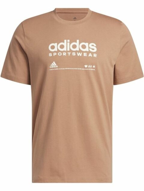 Men’s Short Sleeve T-Shirt Adidas Lounge Brown