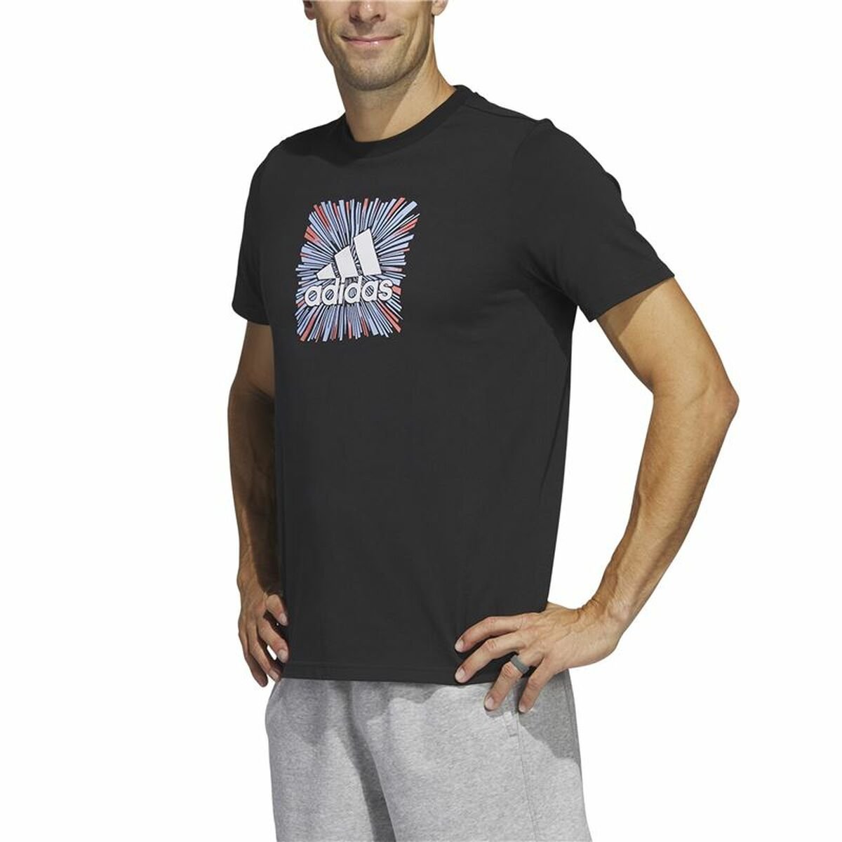Men’s Short Sleeve T-Shirt Adidas Sport Optimist (XS) - Image 3