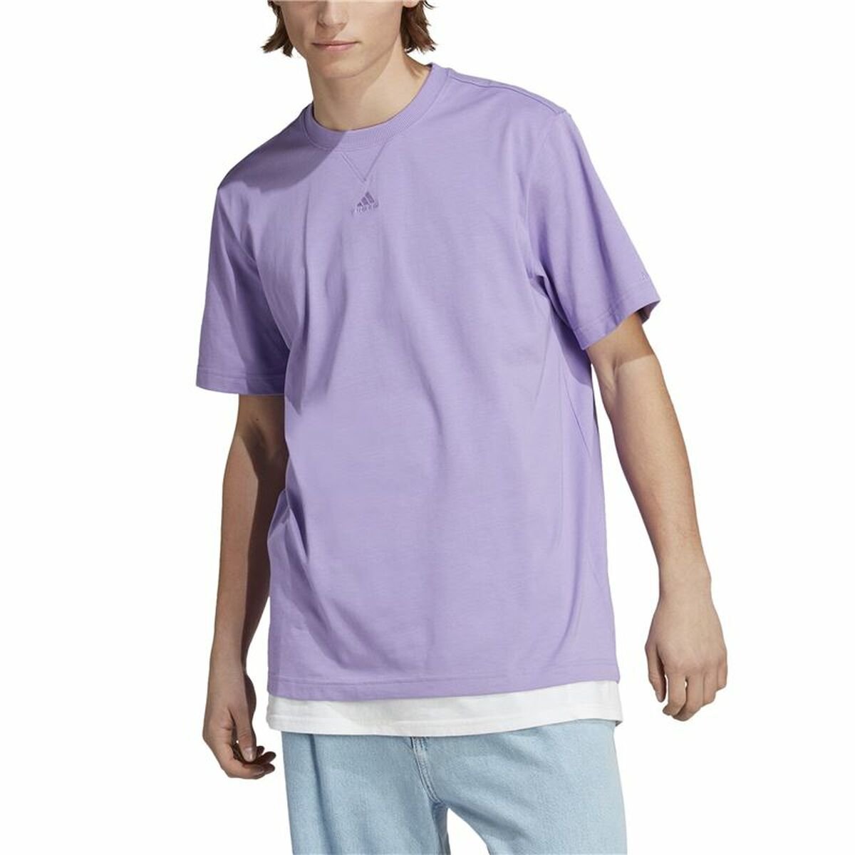 Men’s Short Sleeve T-Shirt Adidas All Szn Purple - Image 8