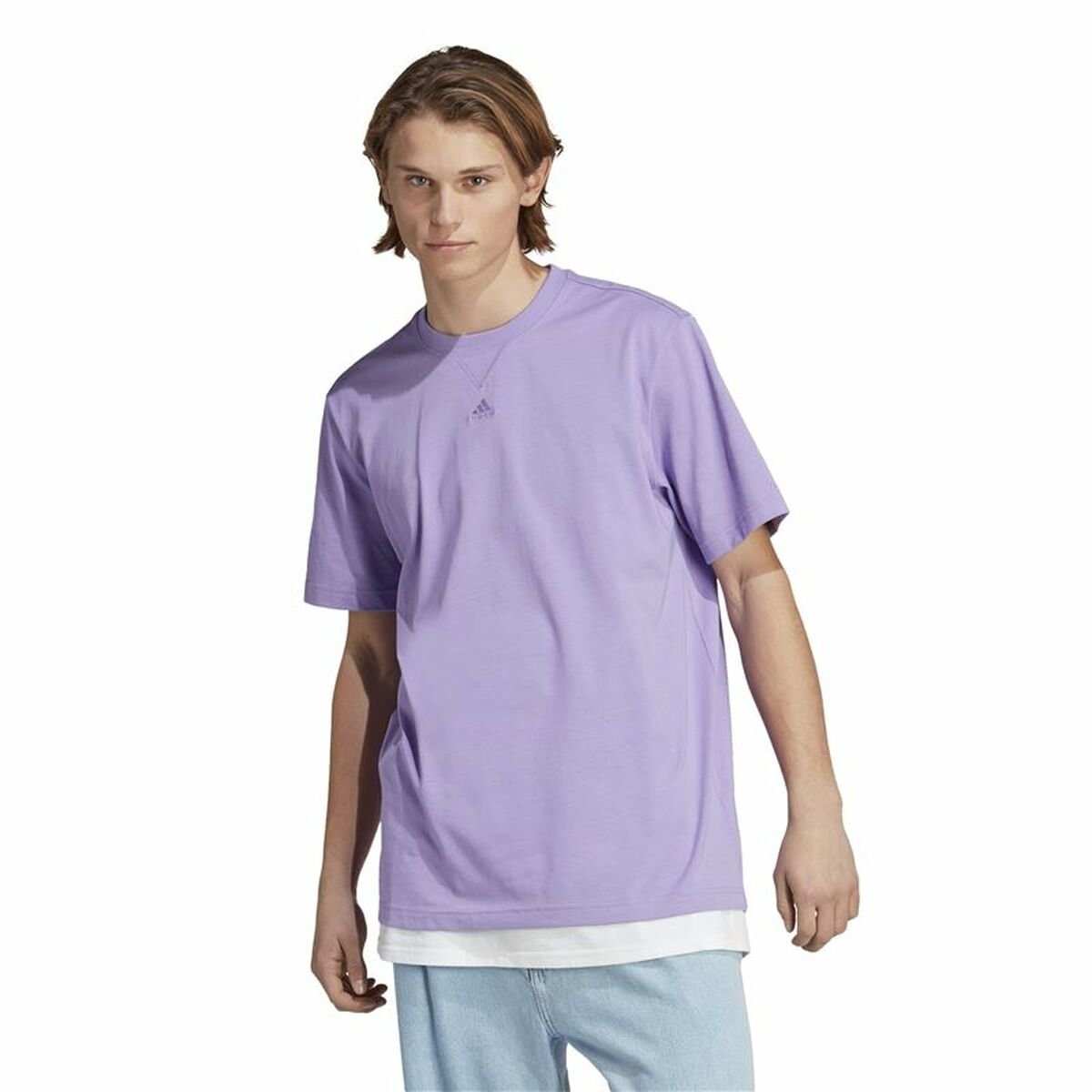 Men’s Short Sleeve T-Shirt Adidas All Szn Purple - Image 6
