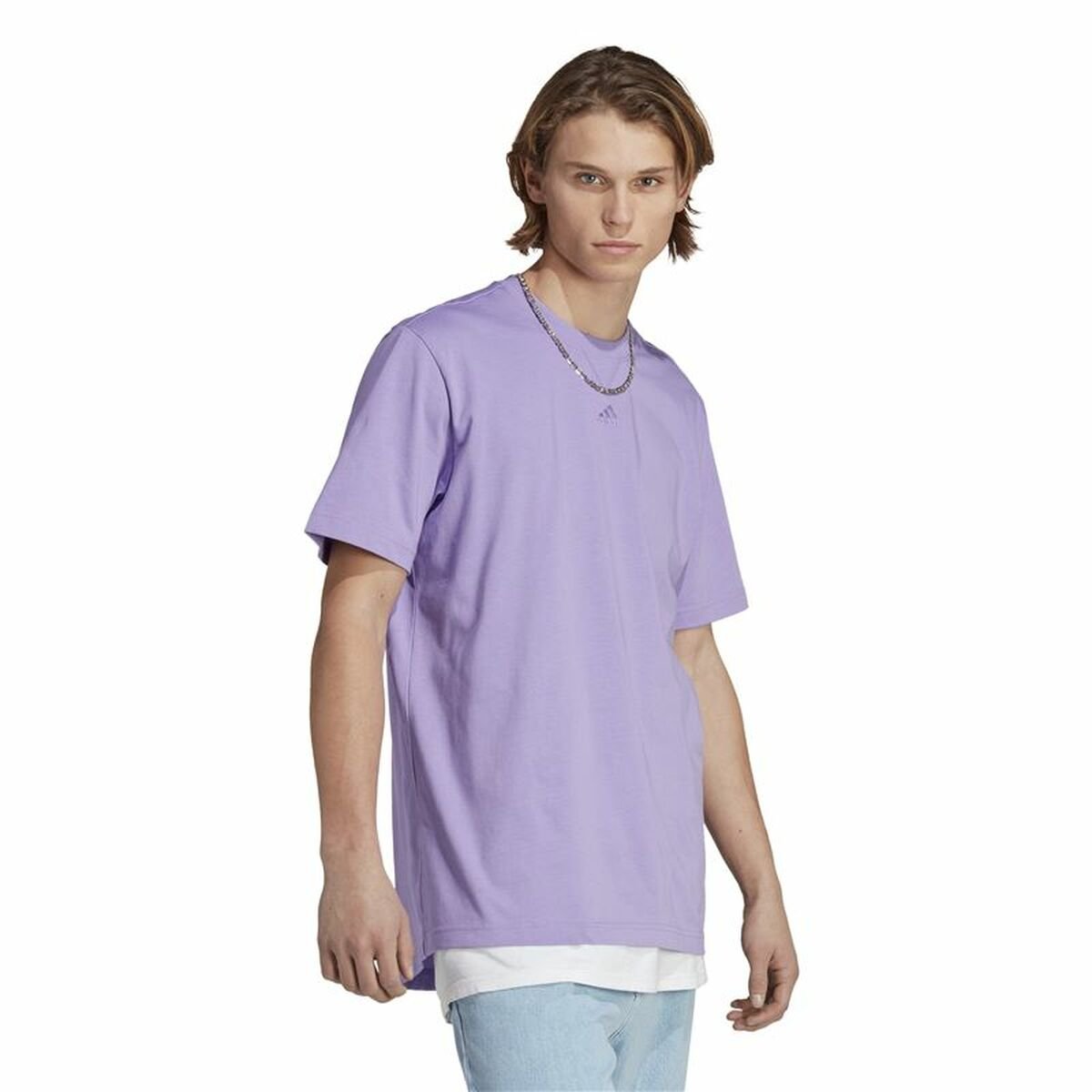 Men’s Short Sleeve T-Shirt Adidas All Szn Purple - Image 5