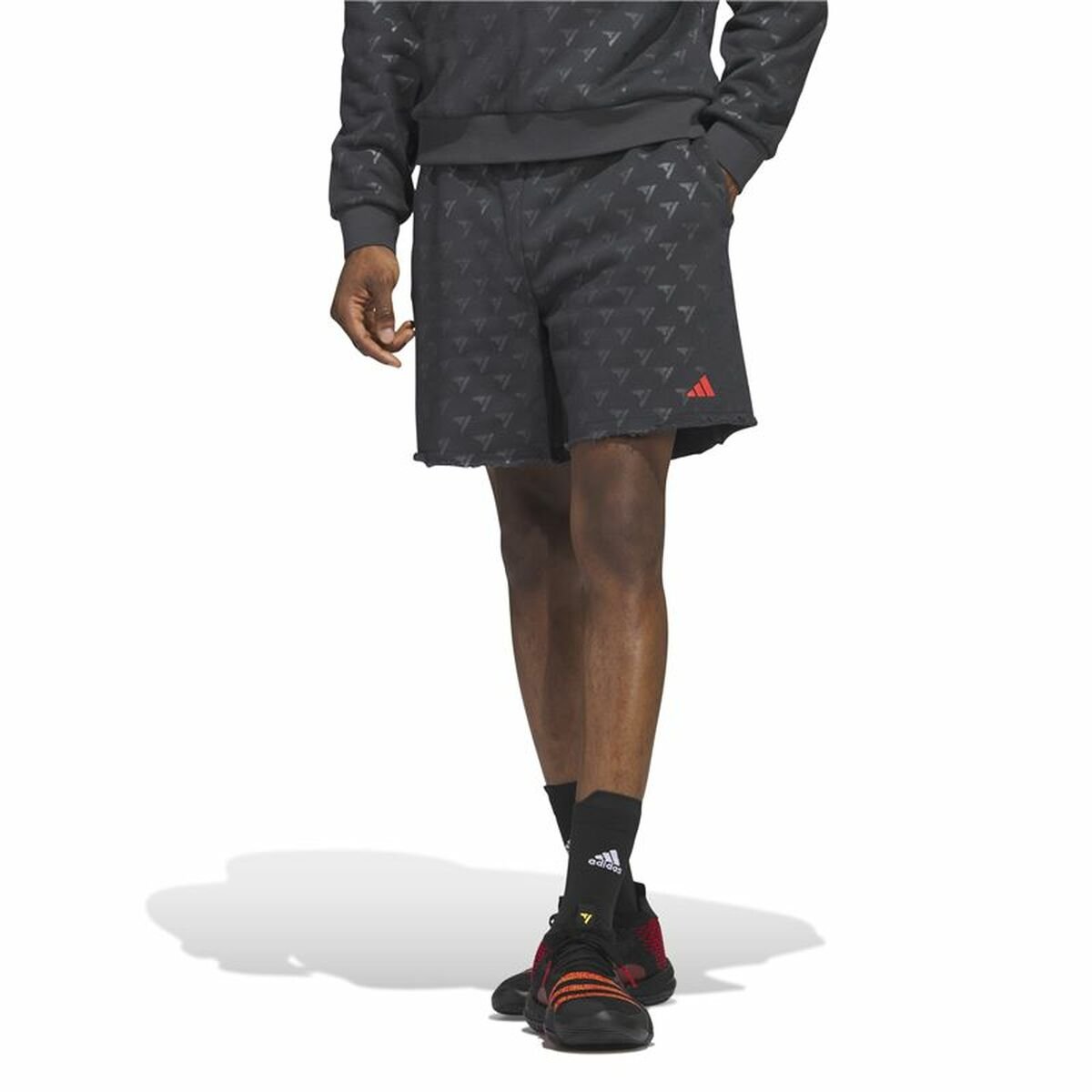 Men's Basketball Shorts Adidas Trae Allover Print Grey - Image 5