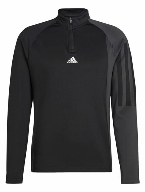 Men’s Long Sleeve T-Shirt Adidas 1/4-Zip Black