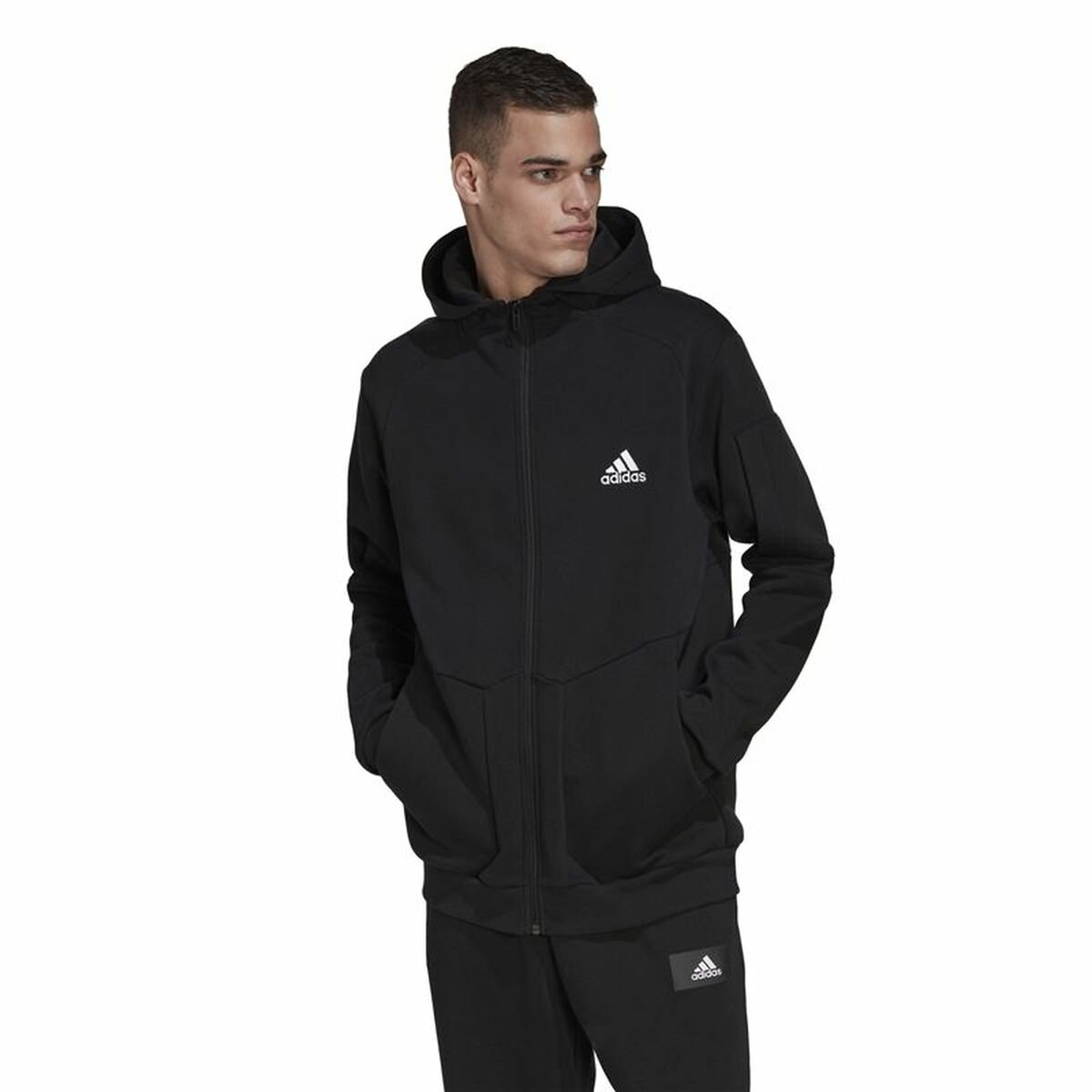 Men’s Hoodie Adidas Essentials For Gameday Black - Image 8