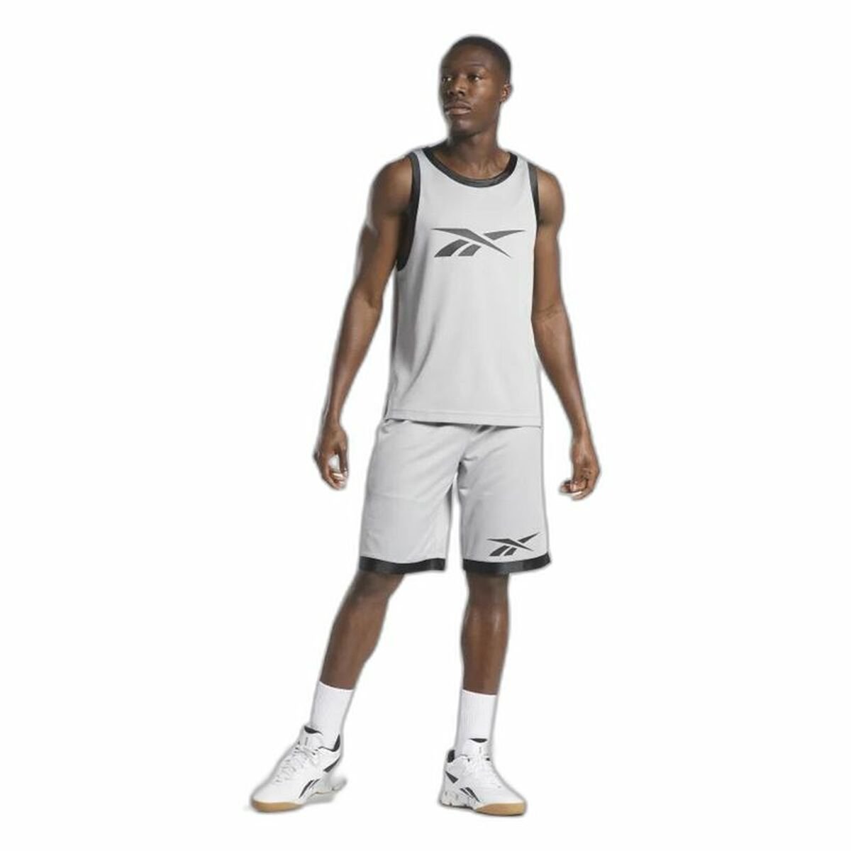 Basketball shirt Reebok Light grey - Image 4