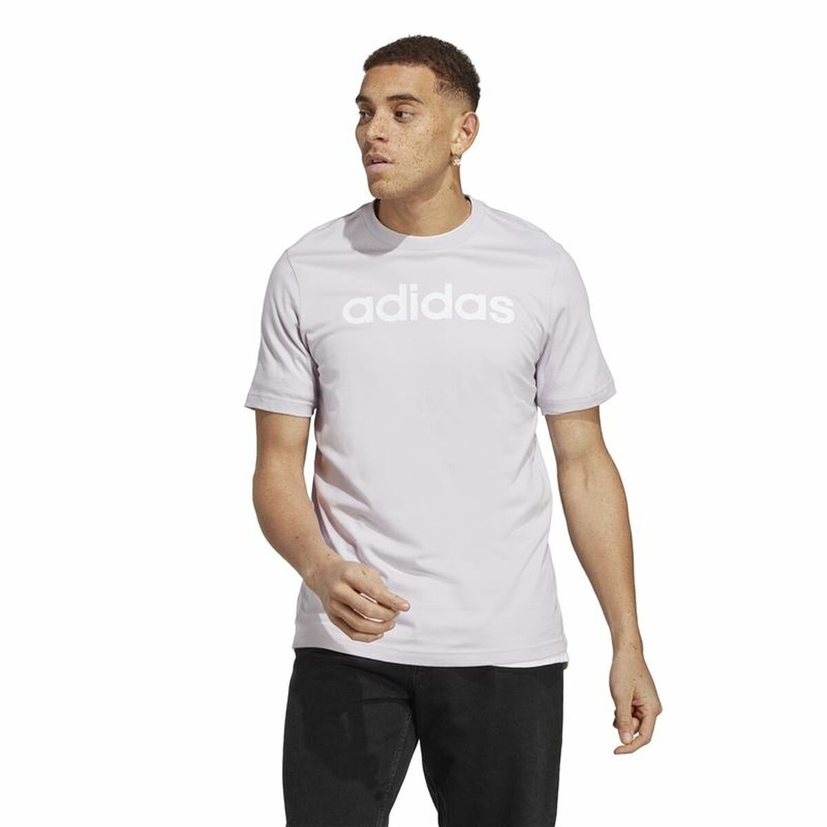 Men’s Short Sleeve T-Shirt Adidas Essentials Lilac - Image 8