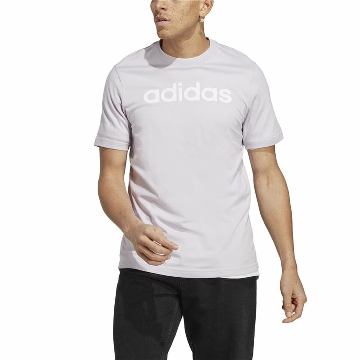 Men’s Short Sleeve T-Shirt Adidas Essentials Lilac - Image 7