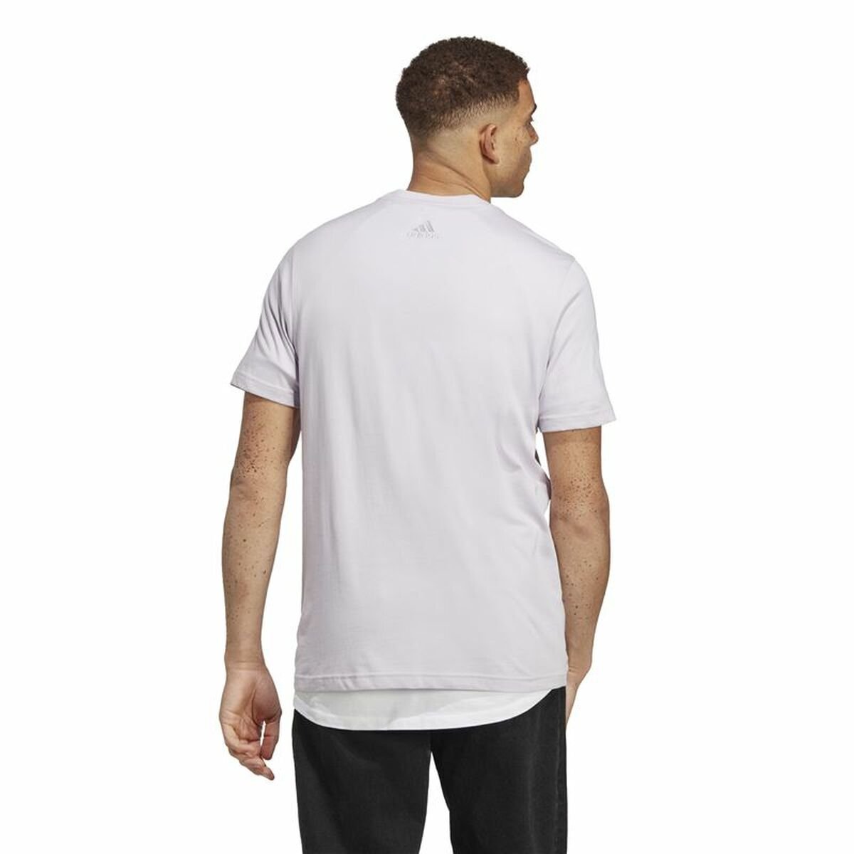 Men’s Short Sleeve T-Shirt Adidas Essentials Lilac - Image 6