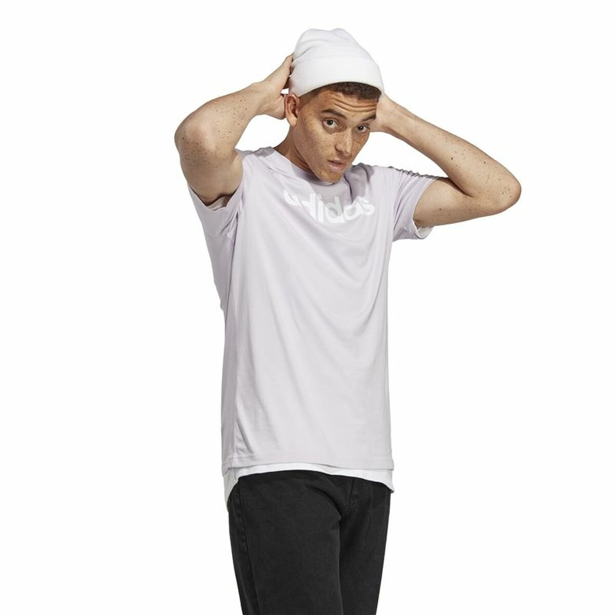 Men’s Short Sleeve T-Shirt Adidas Essentials Lilac - Image 5