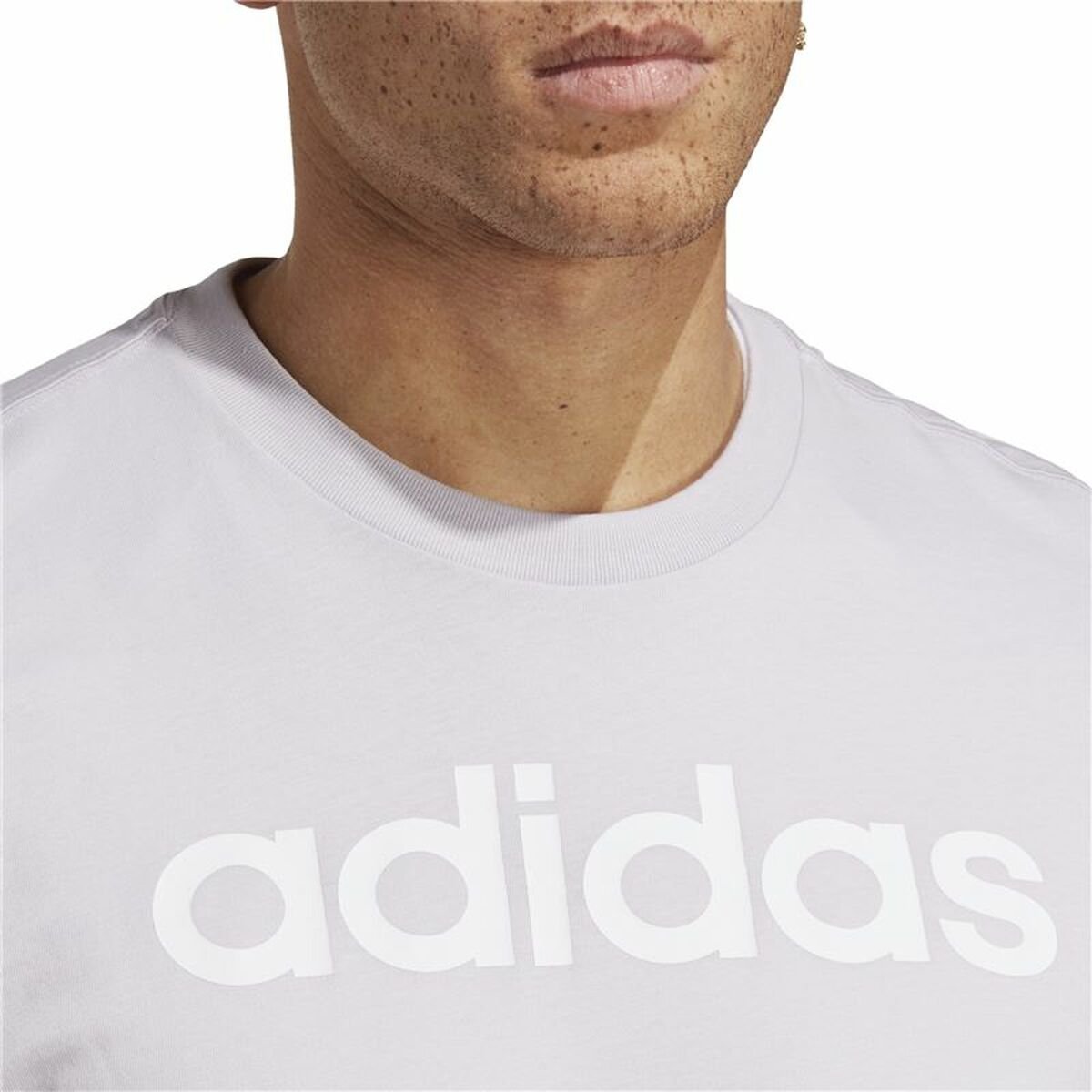 Men’s Short Sleeve T-Shirt Adidas Essentials Lilac - Image 4