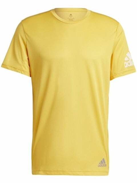 Men’s Short Sleeve T-Shirt Adidas Run It Yellow
