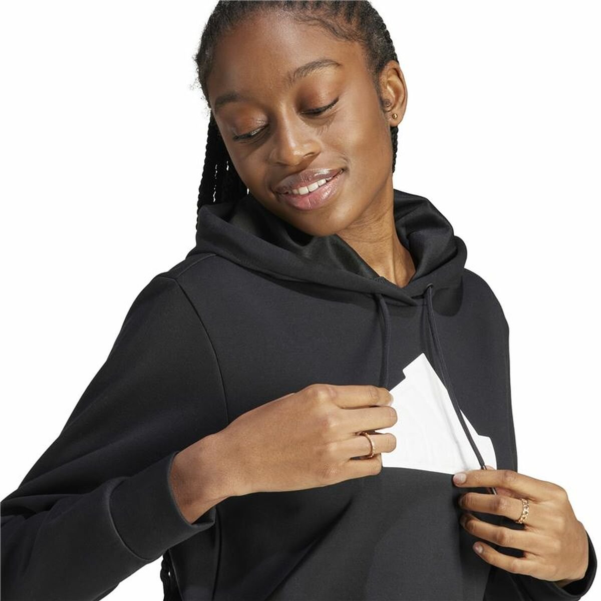 Women’s Hoodie Adidas Fi Bos Black - Image 3