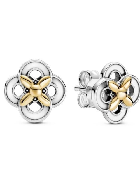 Ladies' Earrings Pandora TWO-TONE FLOWER Sterling silver 925