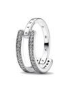 Ladies' Ring Pandora SIGNATURE LOGO & PAVE DOUBLE BAND - RING - SIZE 54