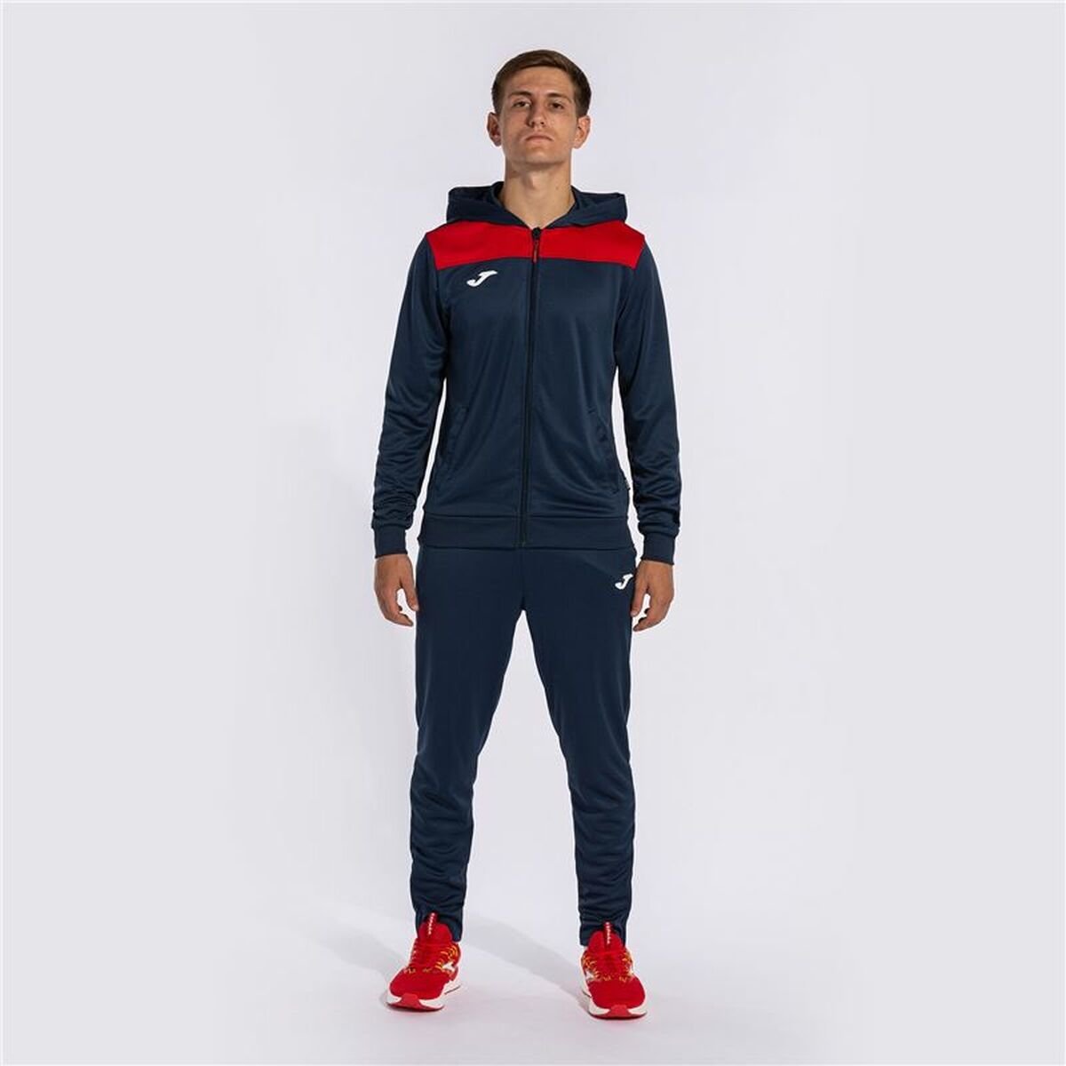 Tracksuit for Adults Joma Sport PhoenIX II Red Navy Blue Children's Men 2 Pieces - Image 3