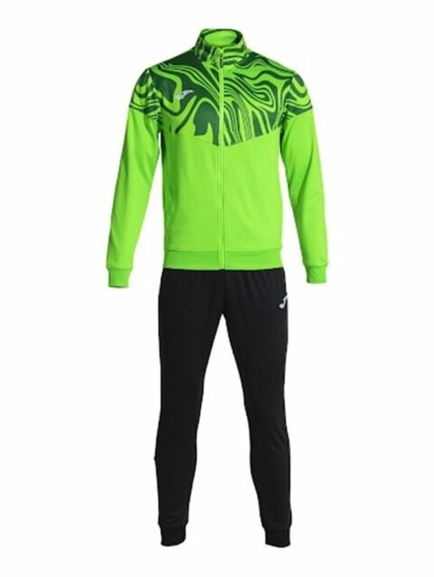 Tracksuit for Adults Joma Sport Lion II Black Green Men 2 Pieces